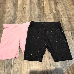 Pink and Black Sparkle Bike Shorts Set lot of 2